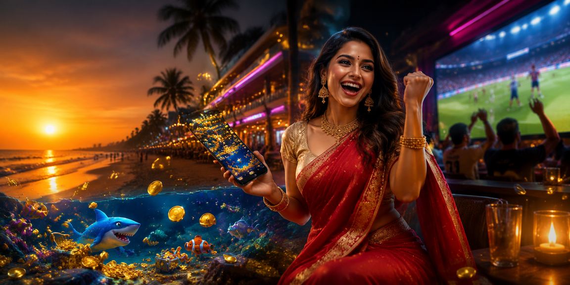 Young Indian woman in Goa enjoying betting promotions on mobile