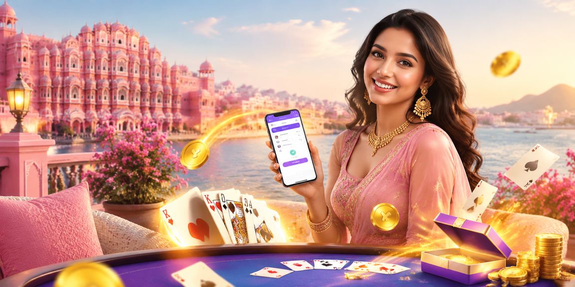 Model playing card game rummy responsibly in Jaipur