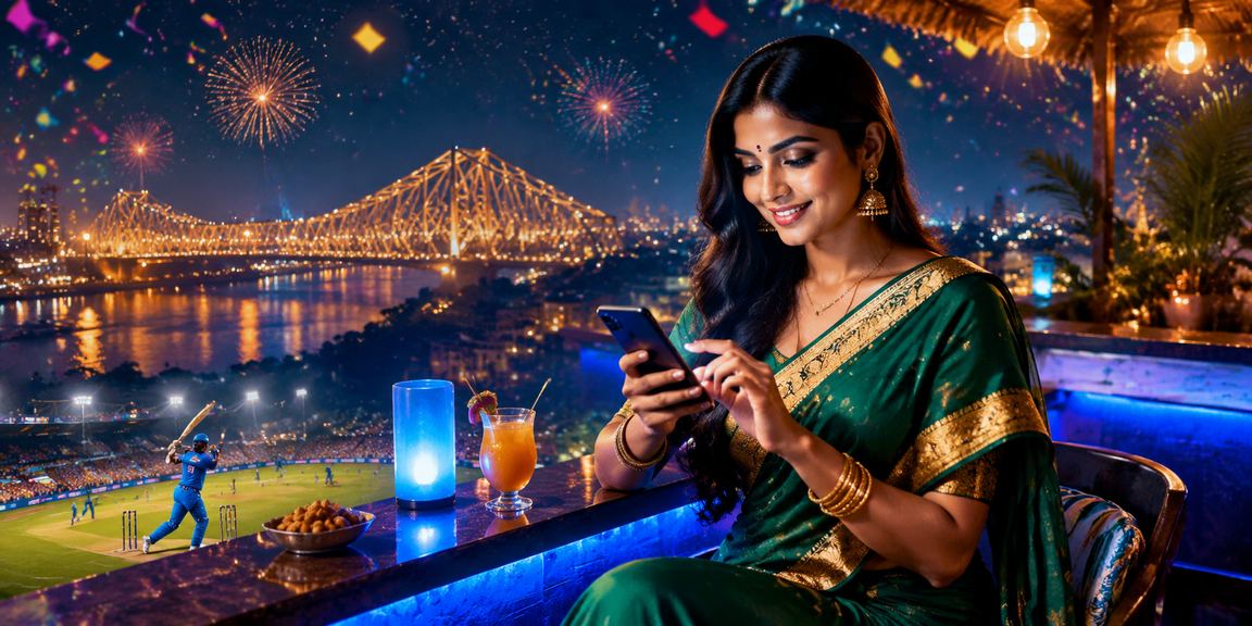 Cricket betting near Howrah Bridge in Kolkata